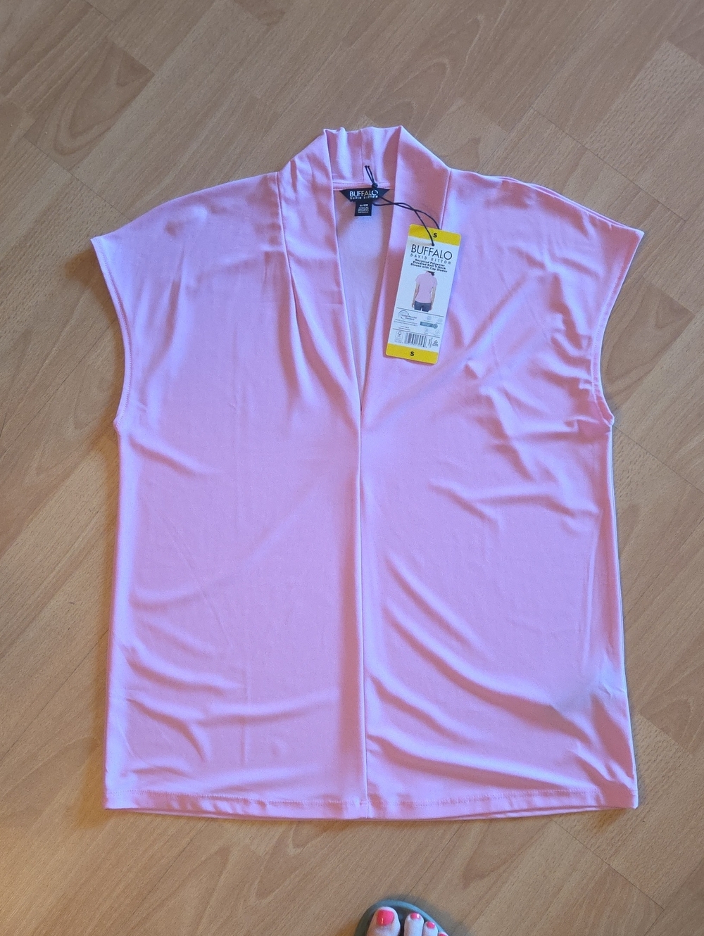 Buffalo David Bitton Light Pink V-Neck Cap Sleeve Tank Top